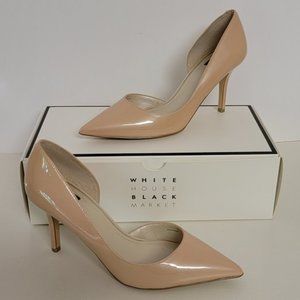 White House Black Market Ella Neutral Patent Leather Size 7 Heels